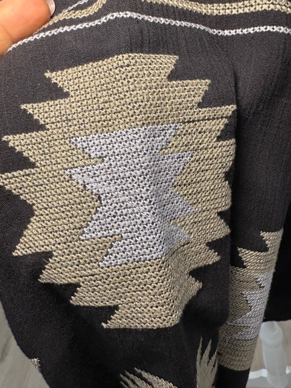 Katherine Barclay Black Peasant Blouse with Cream Tassels - Picture 4 of 5